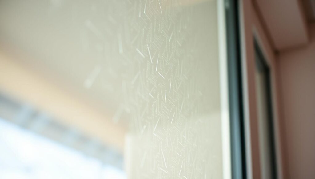 A close-up shot of energy-efficient glass film, showcasing its crystalline texture and subtle iridescent hues. The film appears to be affixed to a clean, modern window frame, allowing natural light to filter through while maintaining a sleek, minimalist aesthetic. The lighting is soft and diffused, creating a warm, inviting atmosphere. The focus is sharp, highlighting the intricate patterns and patterns within the film's structure, conveying a sense of technical sophistication and advanced engineering. The background is slightly blurred, placing the emphasis on the glass film and its functional and visual qualities. A close-up shot of energy-efficient glass film, showcasing its crystalline texture and subtle iridescent hues. The film appears to be affixed to a clean, modern window frame, allowing natural light to filter through while maintaining a sleek, minimalist aesthetic. The lighting is soft and diffused, creating a warm, inviting atmosphere. The focus is sharp, highlighting the intricate patterns and patterns within the film's structure, conveying a sense of technical sophistication and advanced engineering. The background is slightly blurred, placing the emphasis on the glass film and its functional and visual qualities.