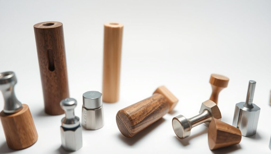 A sleek and modern composition featuring a close-up view of various mortgage loan pegs, meticulously arranged against a minimalist white background. The pegs, crafted from polished metal and wood, are positioned to showcase their distinct shapes, sizes, and designs, inviting the viewer to compare and contrast their features. Soft, directional lighting from above casts subtle shadows, highlighting the textures and materiality of each peg. The overall mood is one of refinement and clarity, reflecting the precision and attention to detail required when selecting the appropriate mortgage loan product. The image conveys a sense of professionalism and authority, perfectly suited to illustrate the "Types of Mortgage Loan Pegs" section of the article.
