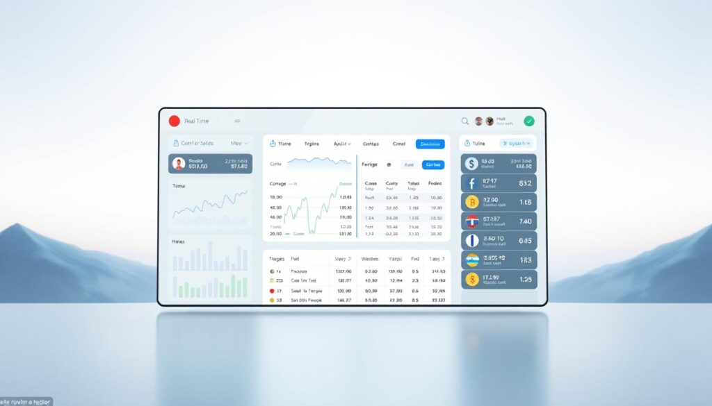 A side-by-side comparison of digital currency exchange rates, displayed on a sleek, minimalist interface. In the foreground, a series of interactive charts and graphs, showcasing fluctuations in exchange rates over time. The middle ground features a clean, modern dashboard with intuitive controls, allowing the user to toggle between different currencies and view real-time data. The background is a serene, neutral-toned backdrop, creating a calm and focused atmosphere for the user to make informed financial decisions.