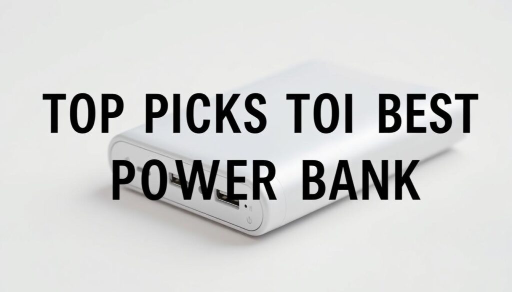 A sleek, high-quality power bank rests on a minimalist, white background. The device is captured at a slightly elevated angle, showcasing its clean, modern design with smooth curves and a glossy finish. Soft, diffused lighting creates subtle highlights, emphasizing the power bank's premium aesthetic. In the foreground, the power bank's USB ports and charging indicators are visible, suggesting its functionality and convenience. The composition is balanced, drawing the viewer's attention to the central subject while maintaining a sense of simplicity and refinement, perfectly suited to represent the "Top Picks for the Best Power Bank Singapore".