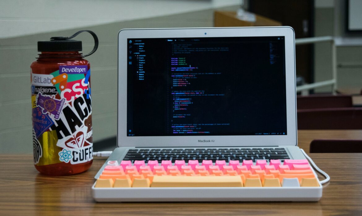 The keyboard is a New Poker II (with Cherry MX Blue switches) and the keycaps are a Tai-Hao Sunshine PBT set.