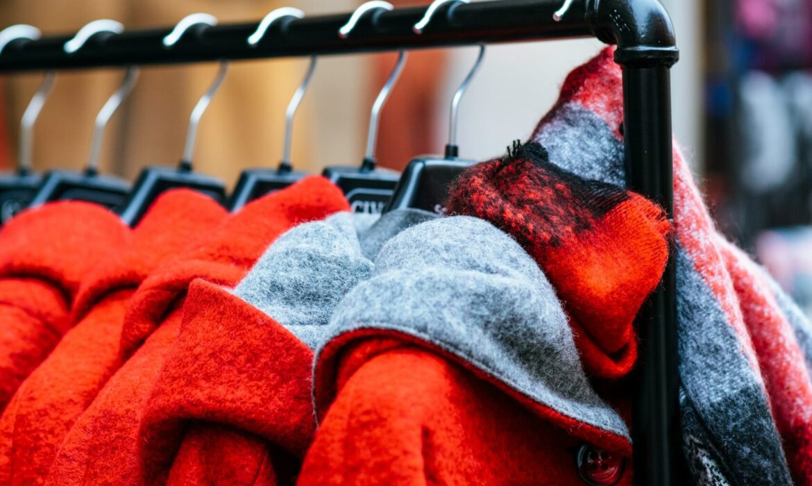 Red winter jacket – handmade walk wool