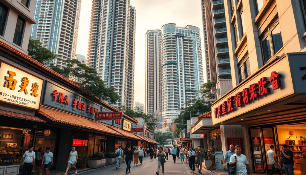 A bustling city street in Singapore, with towering modern high-rises in the background. In the foreground, a row of traditional Chinese medicine (TCM) clinics, their facades adorned with intricate Asian motifs and signage. Patients enter and exit the clinics, some carrying traditional herbs and remedies. The scene is bathed in warm, golden-hued lighting, capturing the blend of old and new in the city. The image conveys a sense of tranquility and wellness, reflecting the reputation of Singapore's top-rated acupuncture clinics. A bustling city street in Singapore, with towering modern high-rises in the background. In the foreground, a row of traditional Chinese medicine (TCM) clinics, their facades adorned with intricate Asian motifs and signage. Patients enter and exit the clinics, some carrying traditional herbs and remedies. The scene is bathed in warm, golden-hued lighting, capturing the blend of old and new in the city. The image conveys a sense of tranquility and wellness, reflecting the reputation of Singapore's top-rated acupuncture clinics.