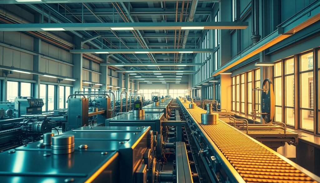 A futuristic Japanese factory, illuminated by soft, warm lighting. In the foreground, a state-of-the-art condom production line, with precision engineering and gleaming chrome surfaces. The midground showcases intricate mechanical components, gears, and conveyor belts, hinting at the advanced technology at work. In the background, a panoramic view of the factory's clean, minimalist architecture, with tall windows that let in natural light. The overall atmosphere conveys a sense of efficiency, innovation, and attention to detail – the hallmarks of Japanese engineering excellence. A futuristic Japanese factory, illuminated by soft, warm lighting. In the foreground, a state-of-the-art condom production line, with precision engineering and gleaming chrome surfaces. The midground showcases intricate mechanical components, gears, and conveyor belts, hinting at the advanced technology at work. In the background, a panoramic view of the factory's clean, minimalist architecture, with tall windows that let in natural light. The overall atmosphere conveys a sense of efficiency, innovation, and attention to detail – the hallmarks of Japanese engineering excellence.